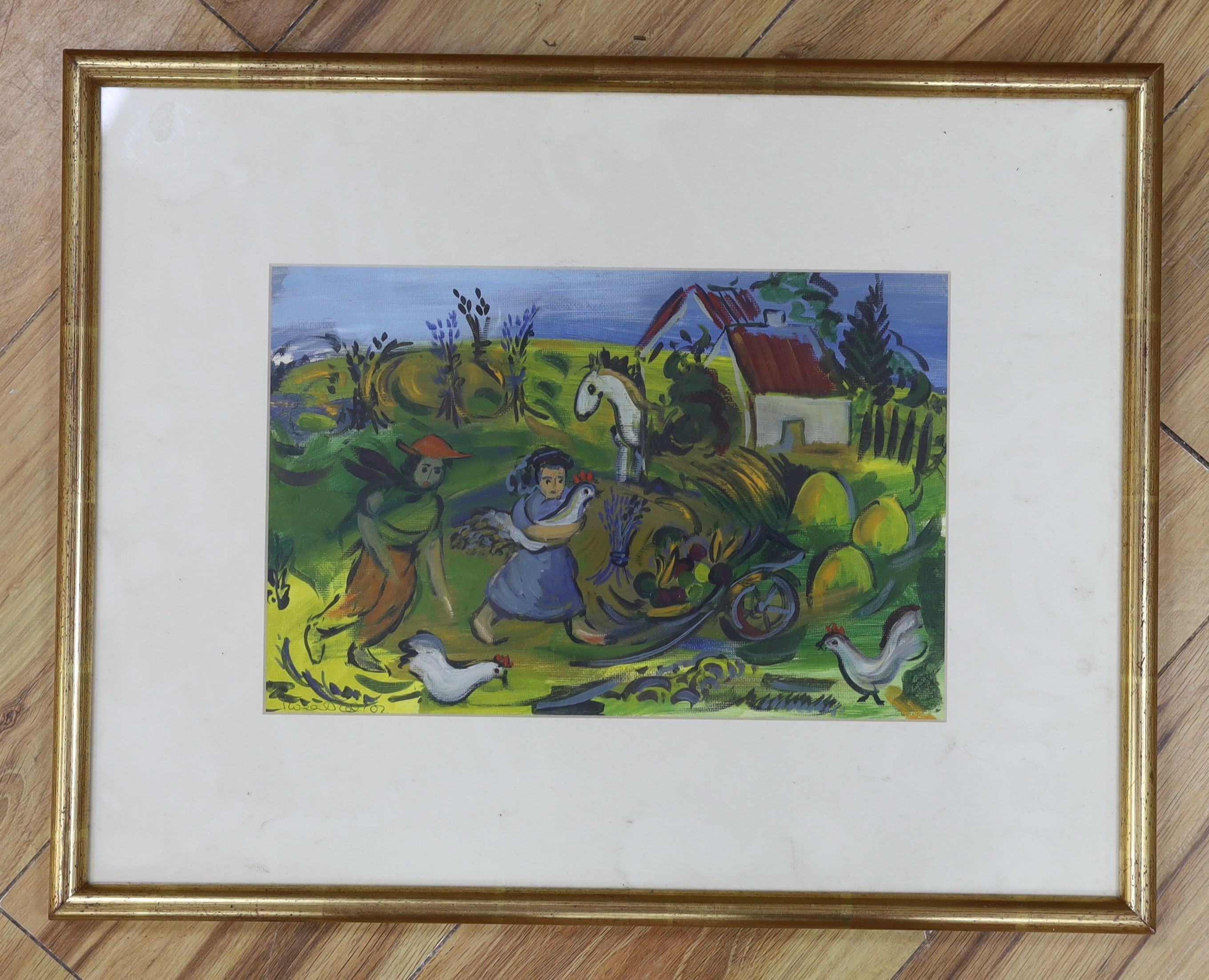 Marissa Weatherhead (Contemporary), oil on paper, 'Changing Places', signed and dated '01, 19 x 30cm